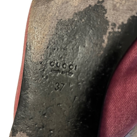 GUCCI Kingsnake Lawrence mules pink yellow size 7 velvet slippers slides snake - Picture 13 of 16